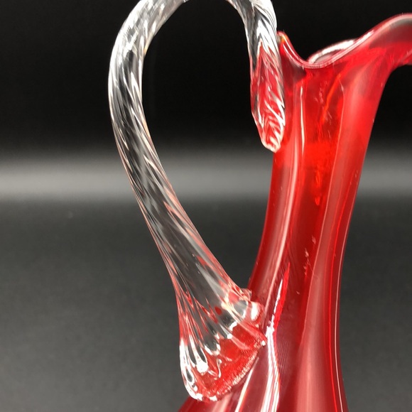 Vintage 8.25" Red Footed Pitcher Decanter - Picture 10 of 10